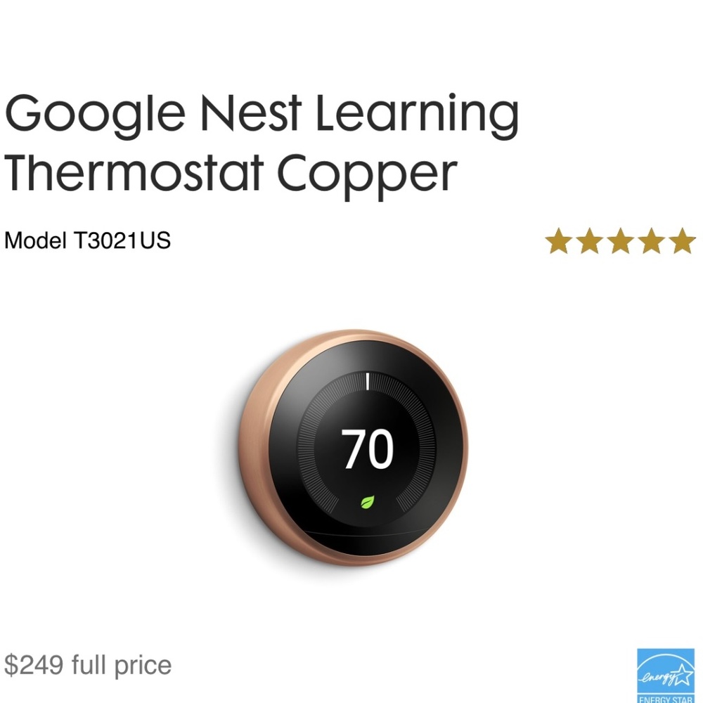 COPY - Nest thermostat new in box .  Can be shipped out today